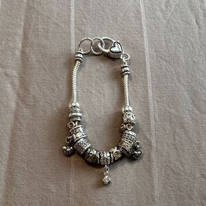 Brighton Personalized Silver Charm Bracelet with charms and spacers